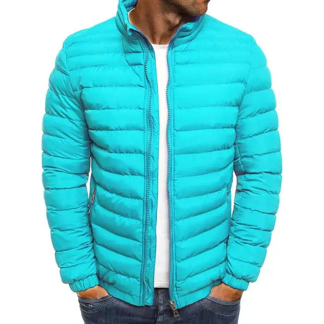 Men's Transitional Jacket with Stand Collar Regular Fit Lightweight with Lining