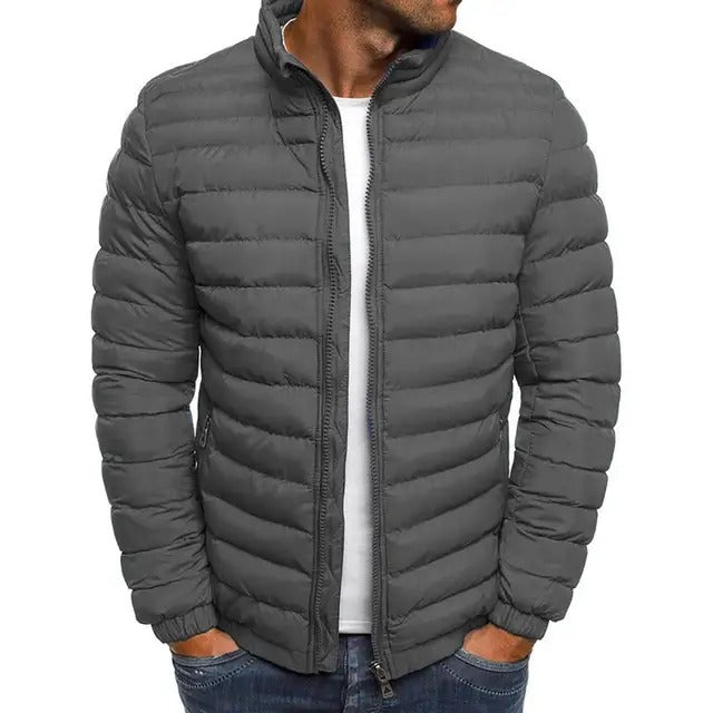 Men's Transitional Jacket with Stand Collar Regular Fit Lightweight with Lining