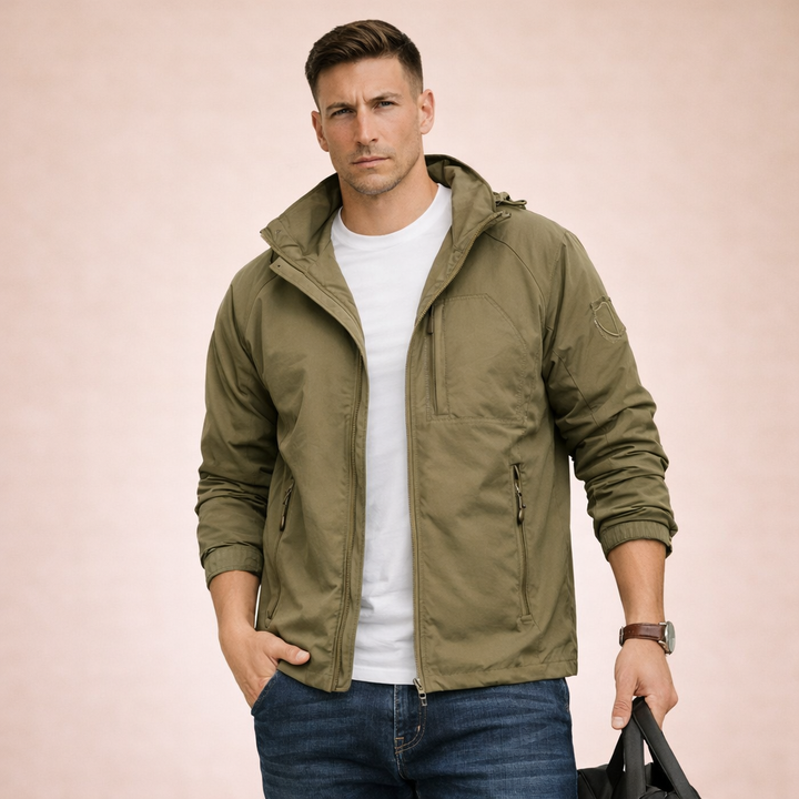 Men's Lightweight Transitional Jacket Minimalist Regular Fit with Wind Protection