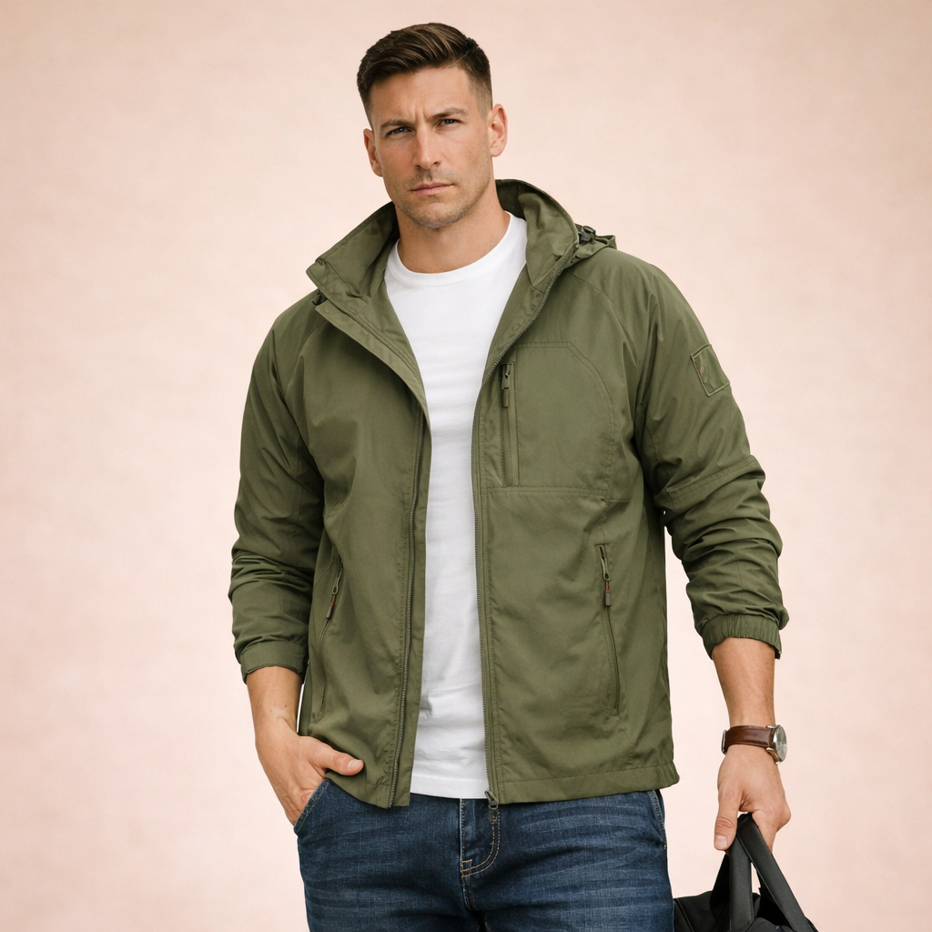 Men's Lightweight Transitional Jacket Minimalist Regular Fit with Wind Protection