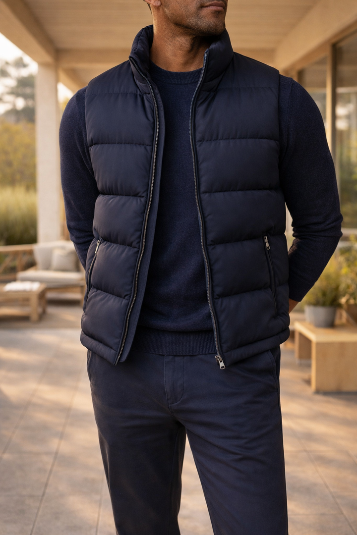 Men's Quilted Vest Sleeveless Regular Fit with Zipper