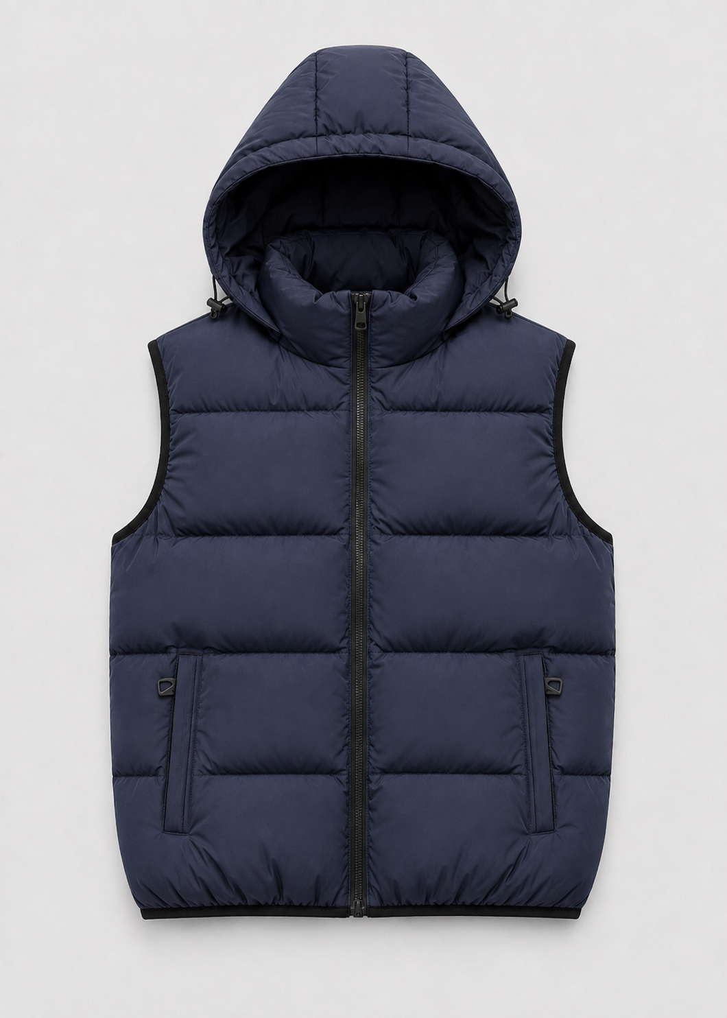 Men's Quilted Vest Regular Fit Hooded with Front Zipper