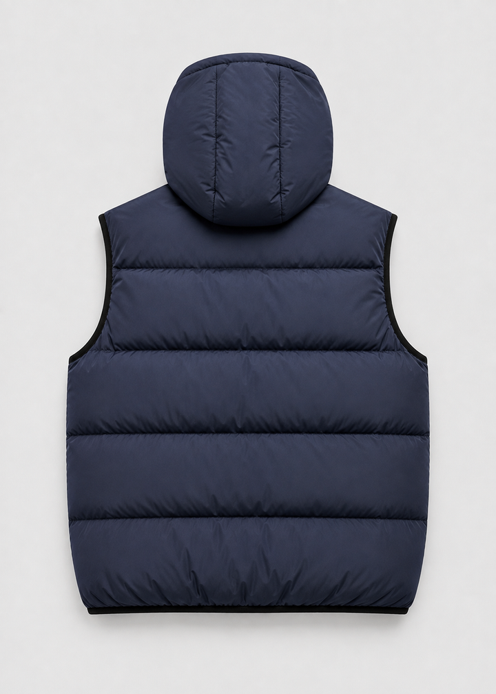 Men's Quilted Vest Regular Fit Hooded with Front Zipper