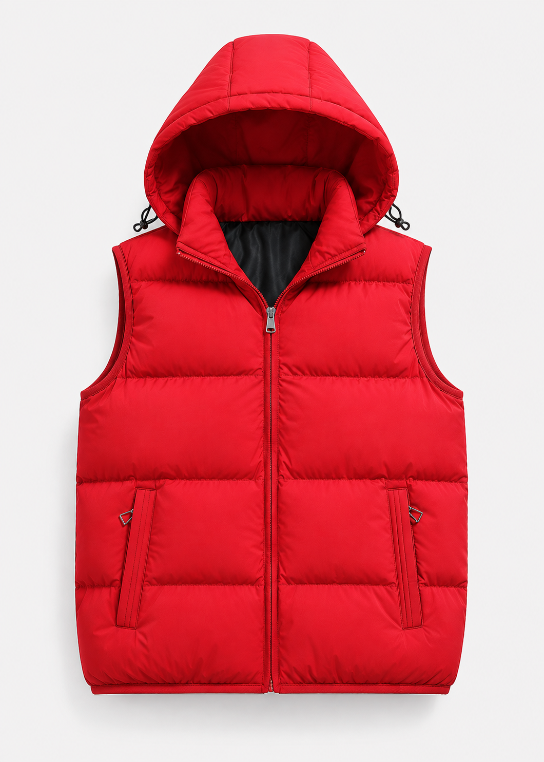Men's Quilted Vest Regular Fit Hooded with Front Zipper