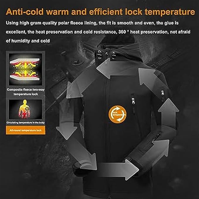 Men's Winter Jacket Windproof Weather Protection with Zipper Pockets