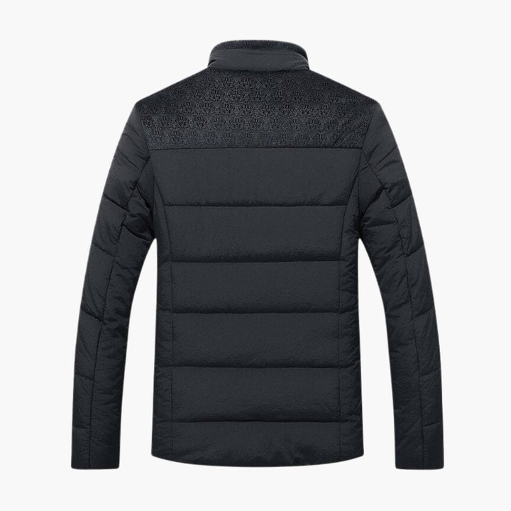 Modern Fleece Quilted Jacket for Men – Elegant High Collar