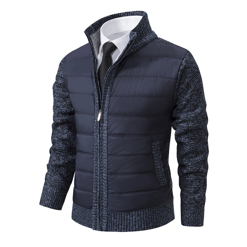 Men's Transitional Jacket with Lining, Stand-Up Collar, Outer Pockets with Cuffs