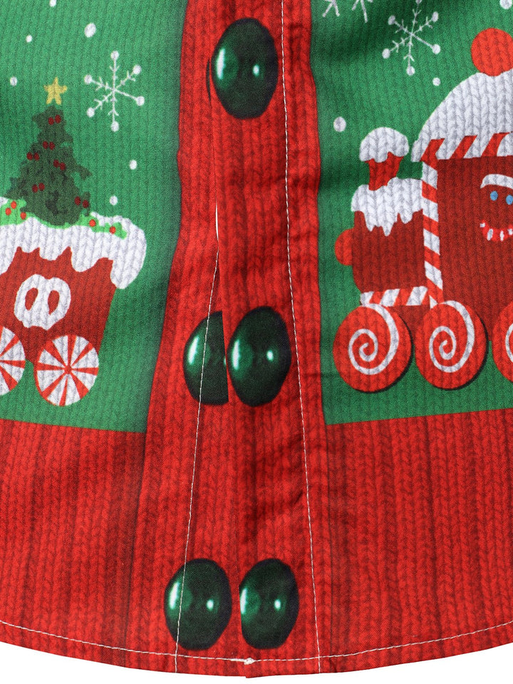 Grant - Men's Christmas Funny Outfit Holiday Party ugly Long-Sleeved Shirt