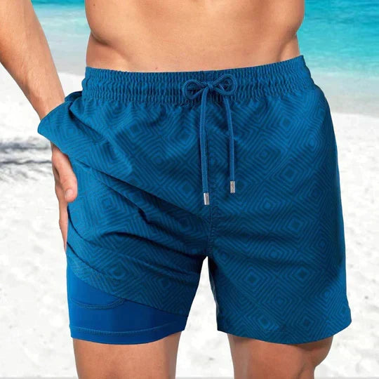 Men's Montarello Summer Quick-Dry Swim Shorts with Compression Liner