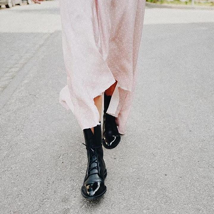 Leather Lace-Up Ankle Boots