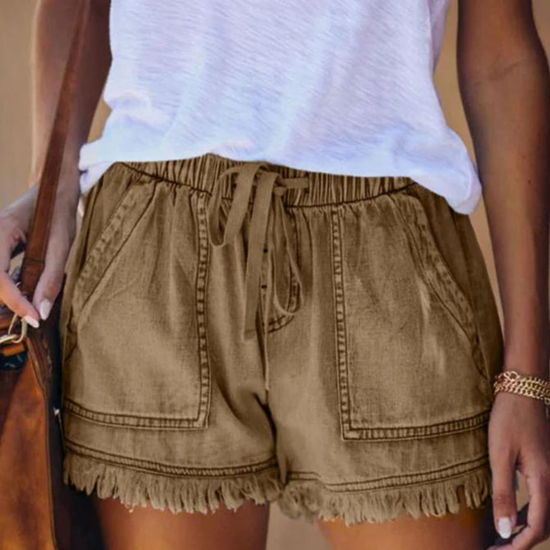 High-Waist Shorts for Women - Dolphins