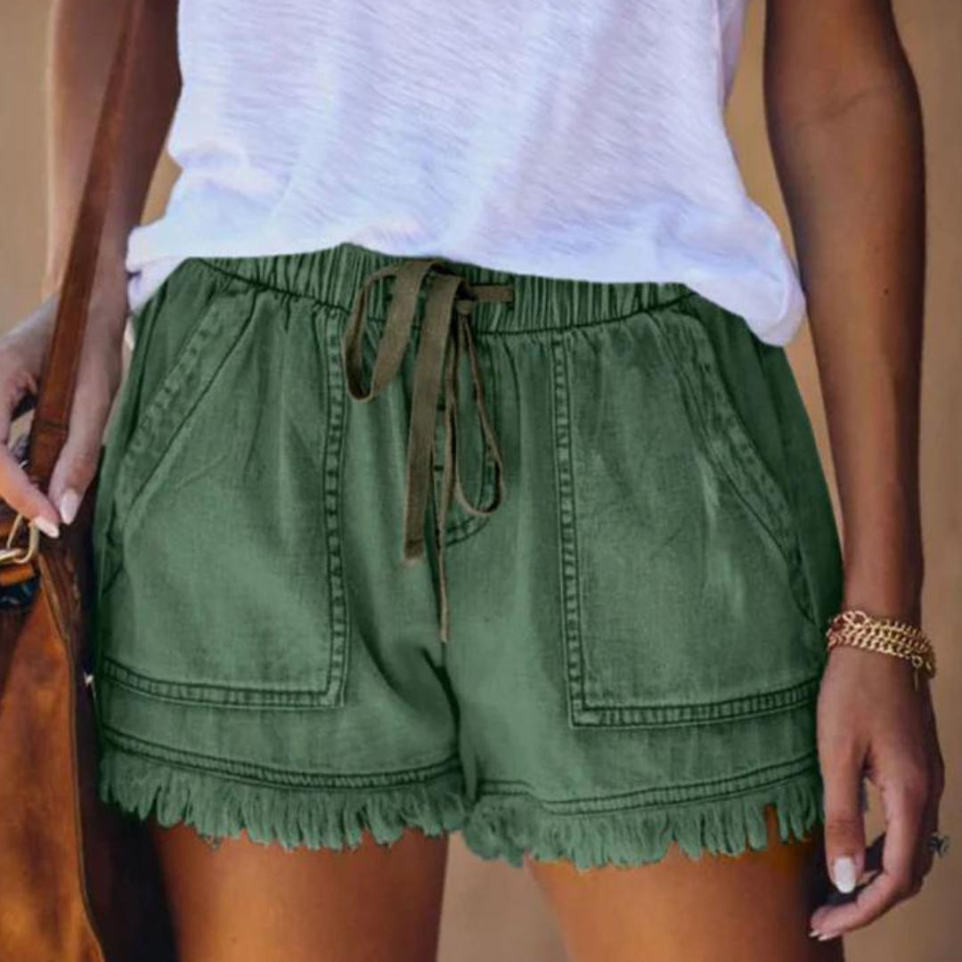High-Waist Shorts for Women - Dolphins