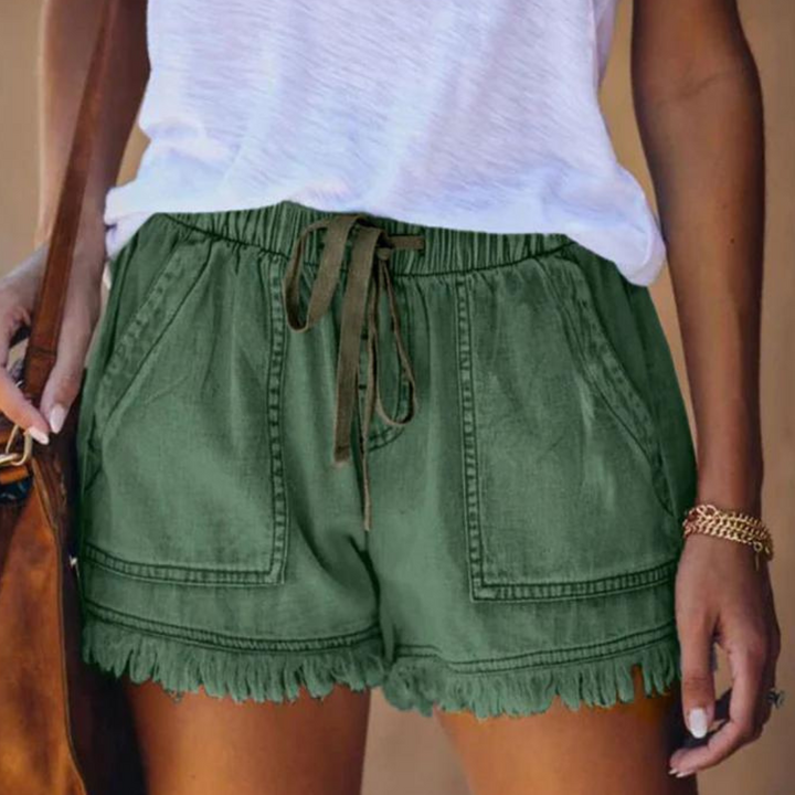 High-Waist Shorts for Women - Dolphins