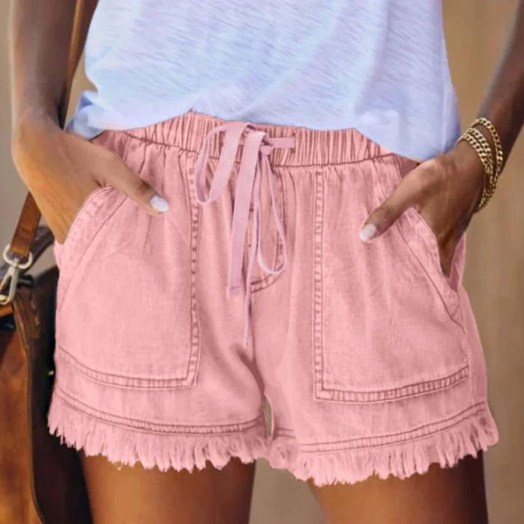 High-Waist Shorts for Women - Dolphins