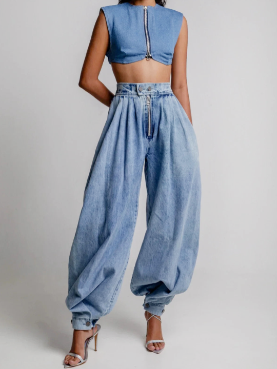 Genoveffa Chic Denim Jeans, view 3 - Elena Harper