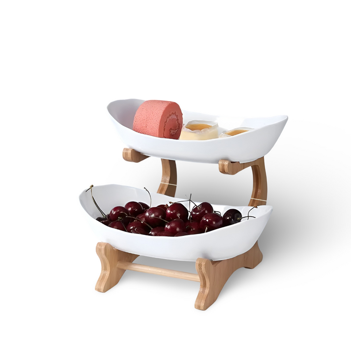Mehrstöckiger Obstkorb aus Holz - Moderner Obstständer