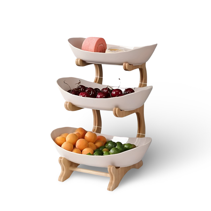 Mehrstöckiger Obstkorb aus Holz - Moderner Obstständer