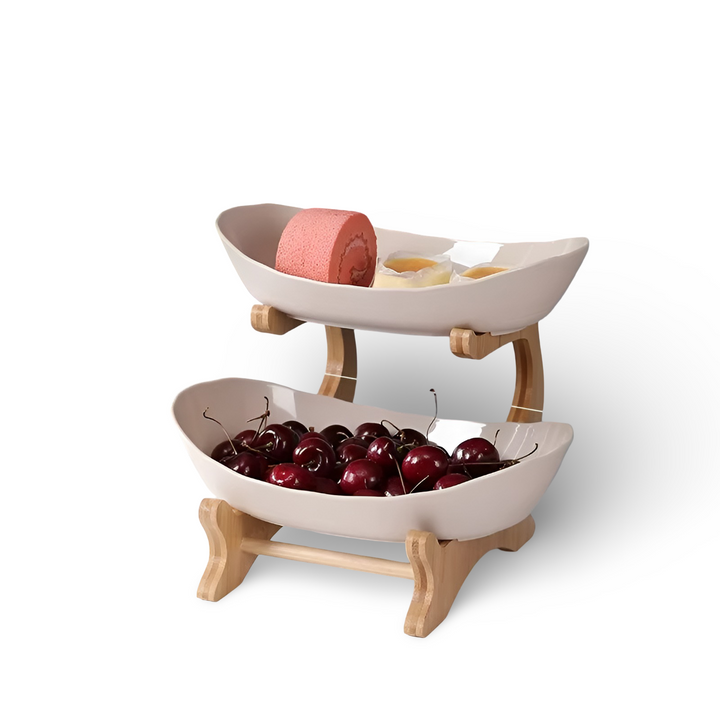 Mehrstöckiger Obstkorb aus Holz - Moderner Obstständer