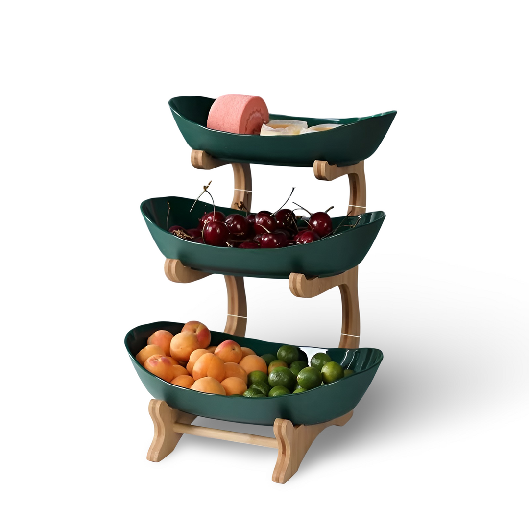 Mehrstöckiger Obstkorb aus Holz - Moderner Obstständer