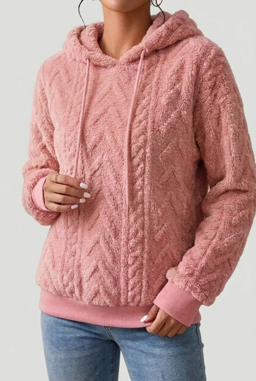 Women's Hoodie | Soft and Cozy with Cable Knit Texture
