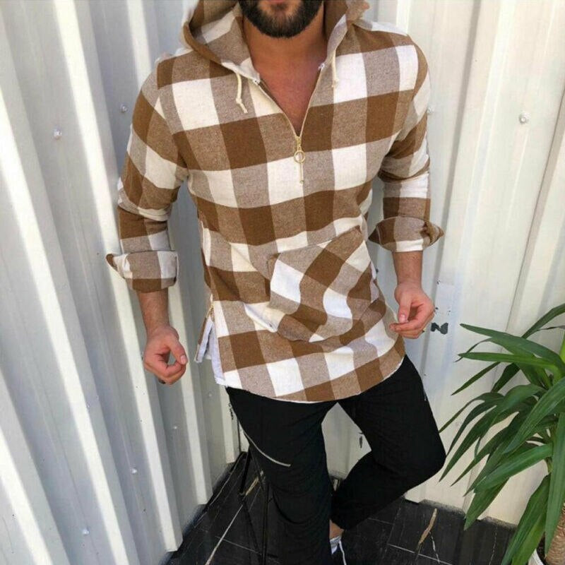 Men's Hoodie | Checkered Design with Hood