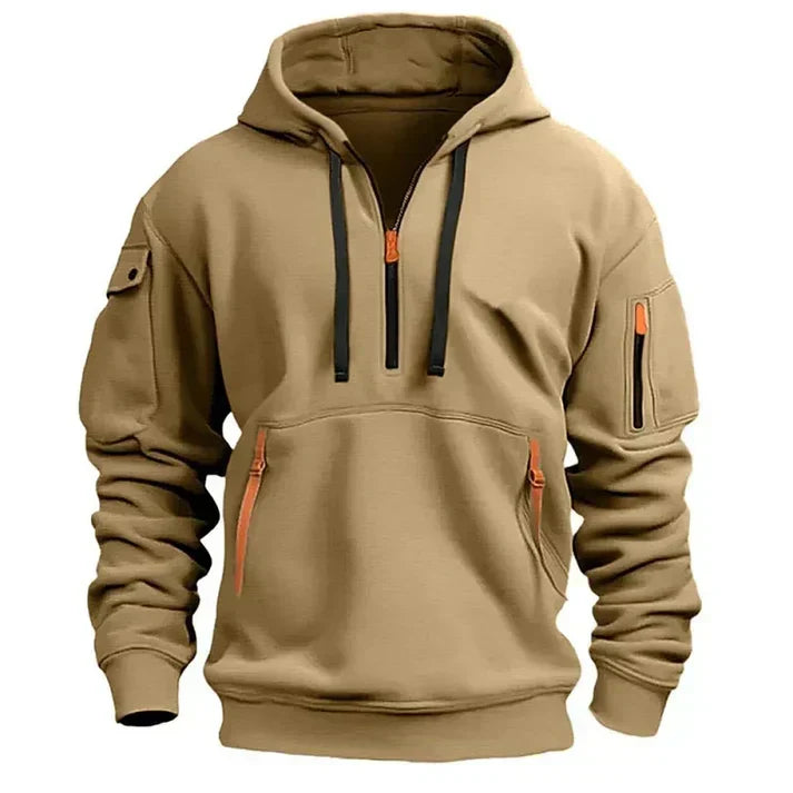 Men's Hoodie with Half-Zip | Extra Pockets & Quick Temperature Regulation