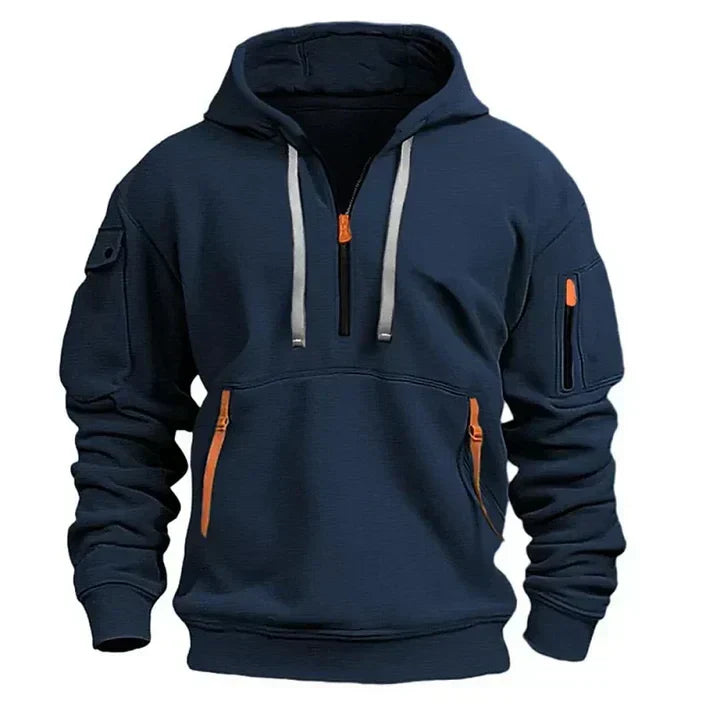 Men's Hoodie with Half-Zip | Extra Pockets & Quick Temperature Regulation