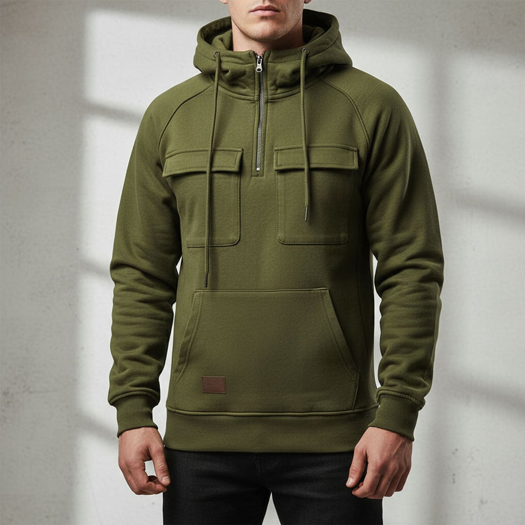 Men's Quarter Zip Hoodie: Ultimate Comfort & Versatile Style, view 7 - Elena Harper