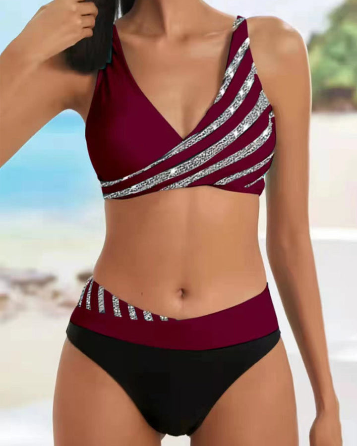 Mona - Bikini printed in warm tones
