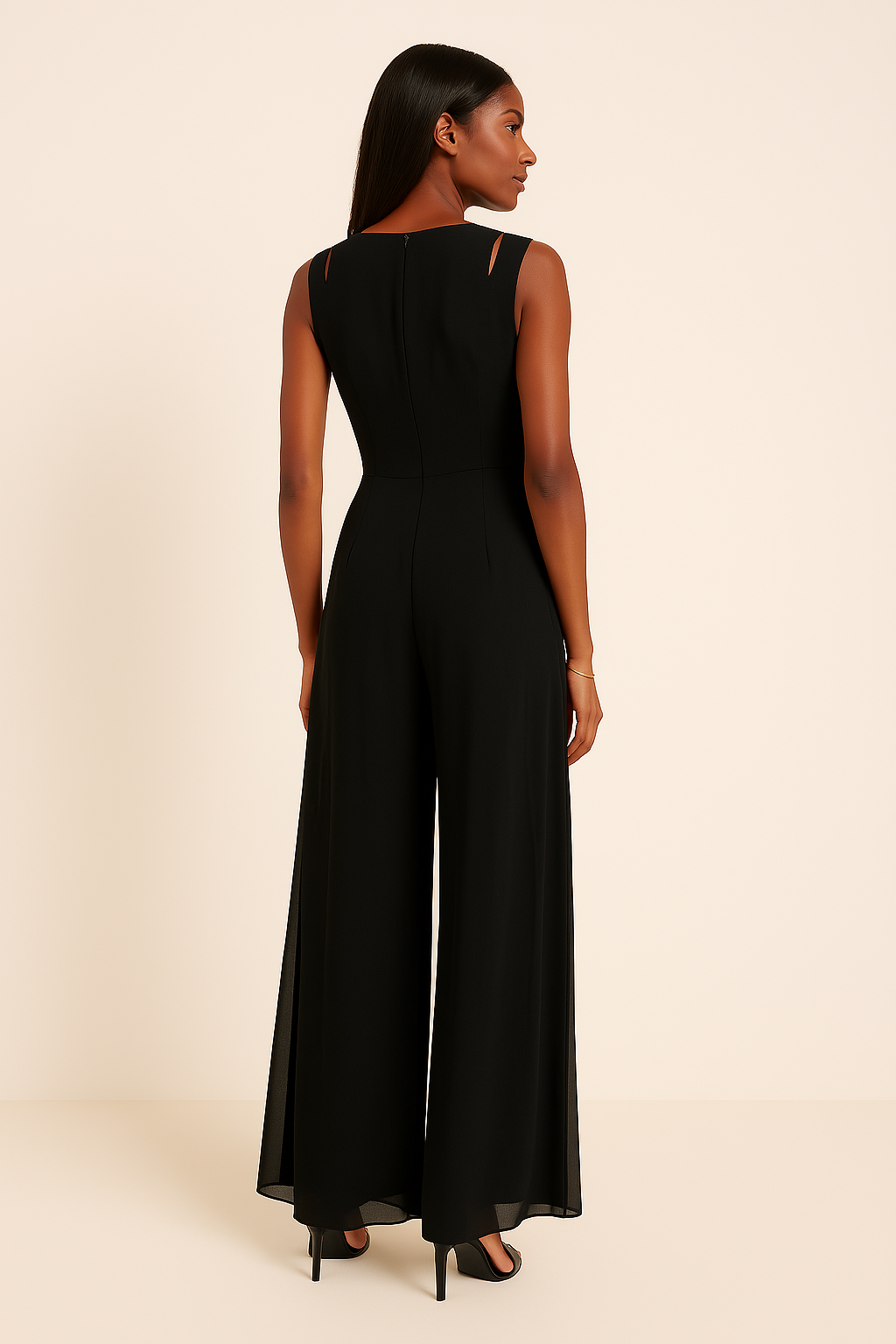 JacobNora AUS Black High-Waisted Jumpsuit, view 2 - Elena Harper