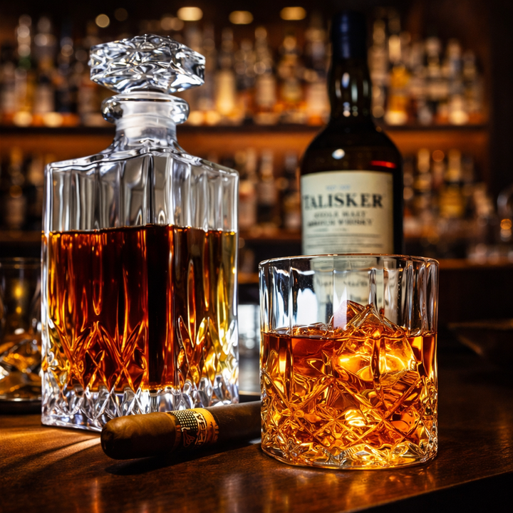 Shane Whisky Bottle Set with Bottle and Glass, view 2 - Elena Harper