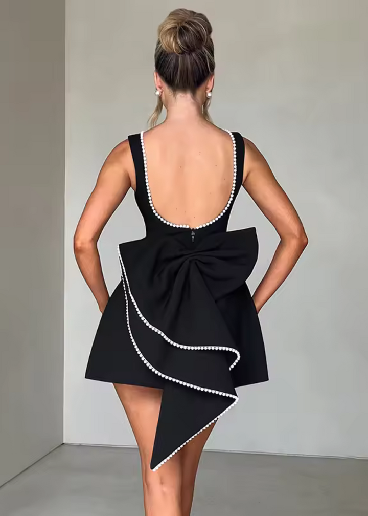 Pearl Embellished Mini Dress Elegant Party Dress | Sizes S 3XL
