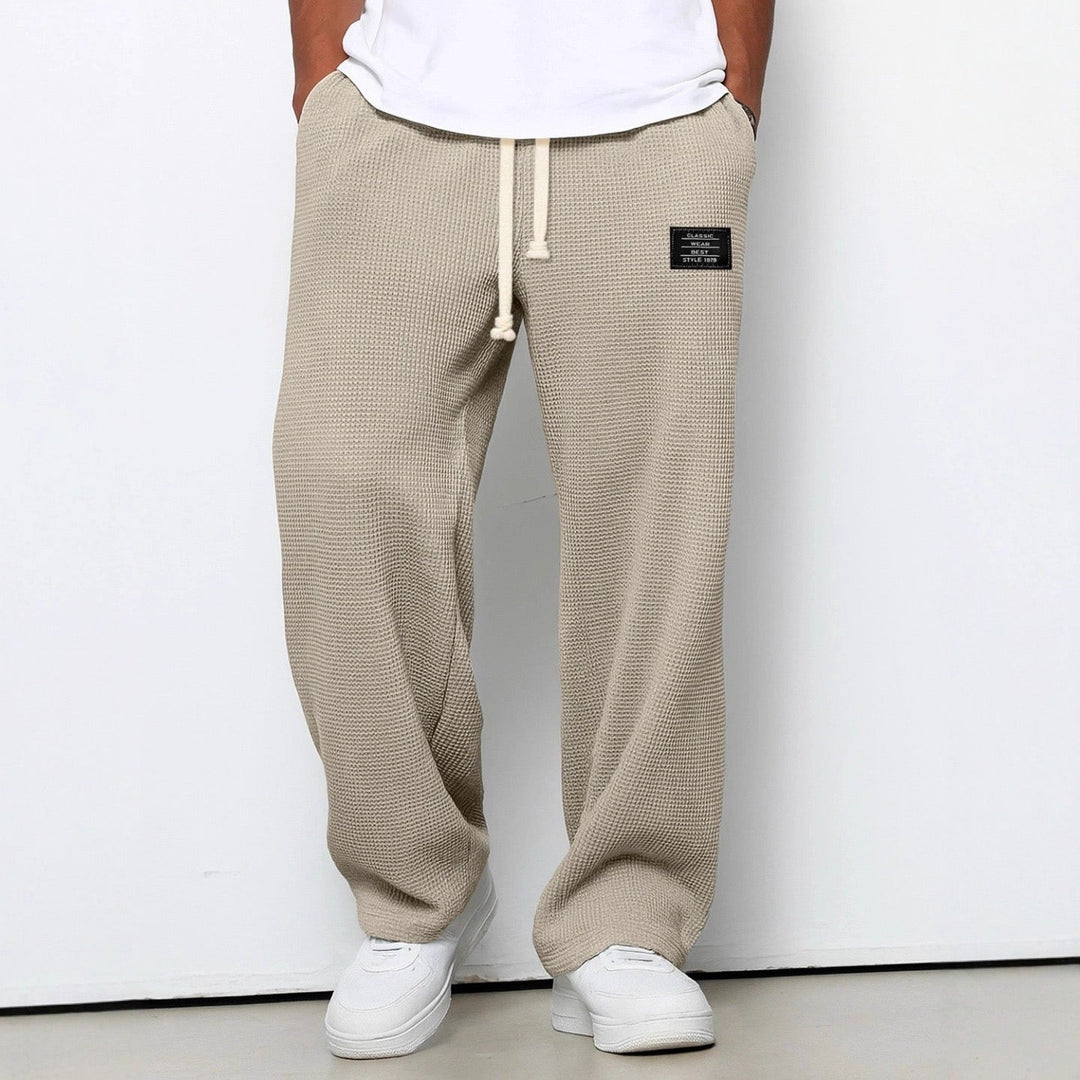 Daved - Casual Waffle Knitted Drawstring Pants