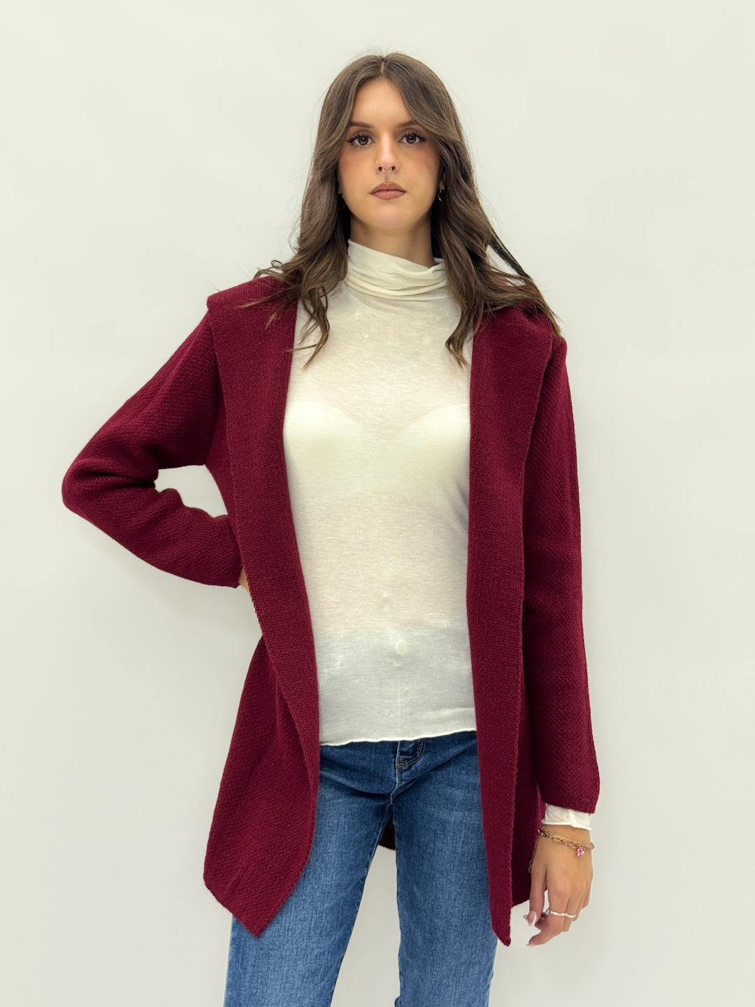 Heleen™  |  Soft Hooded Cardigan Colour