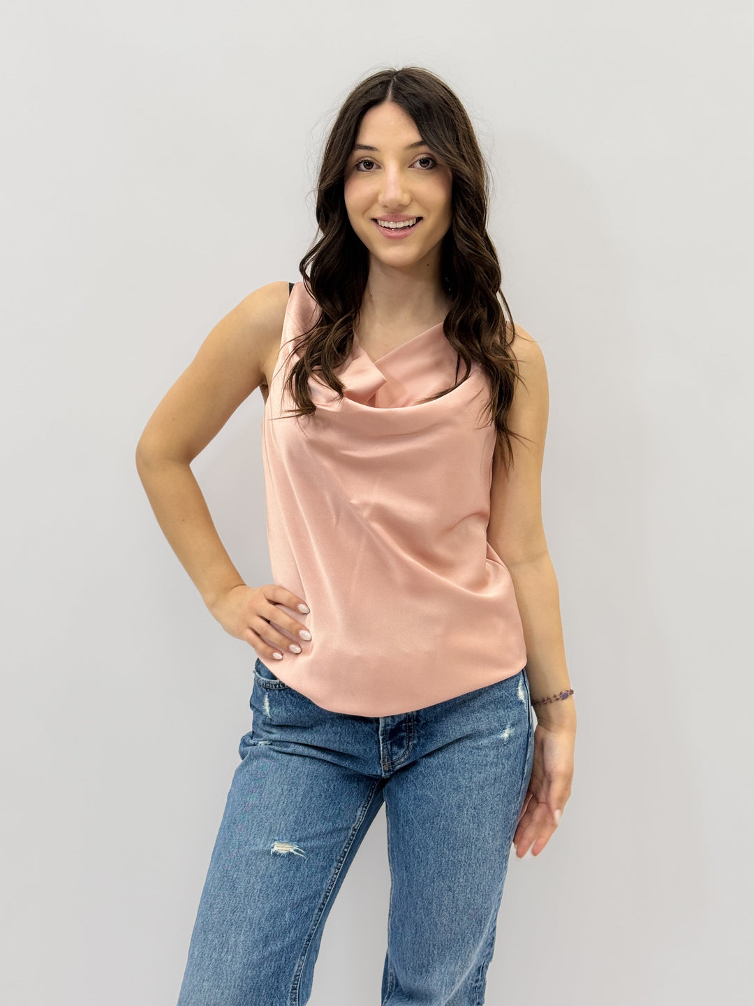 Quinn™  |  Top soft luxurious fabrics Draped Neckline