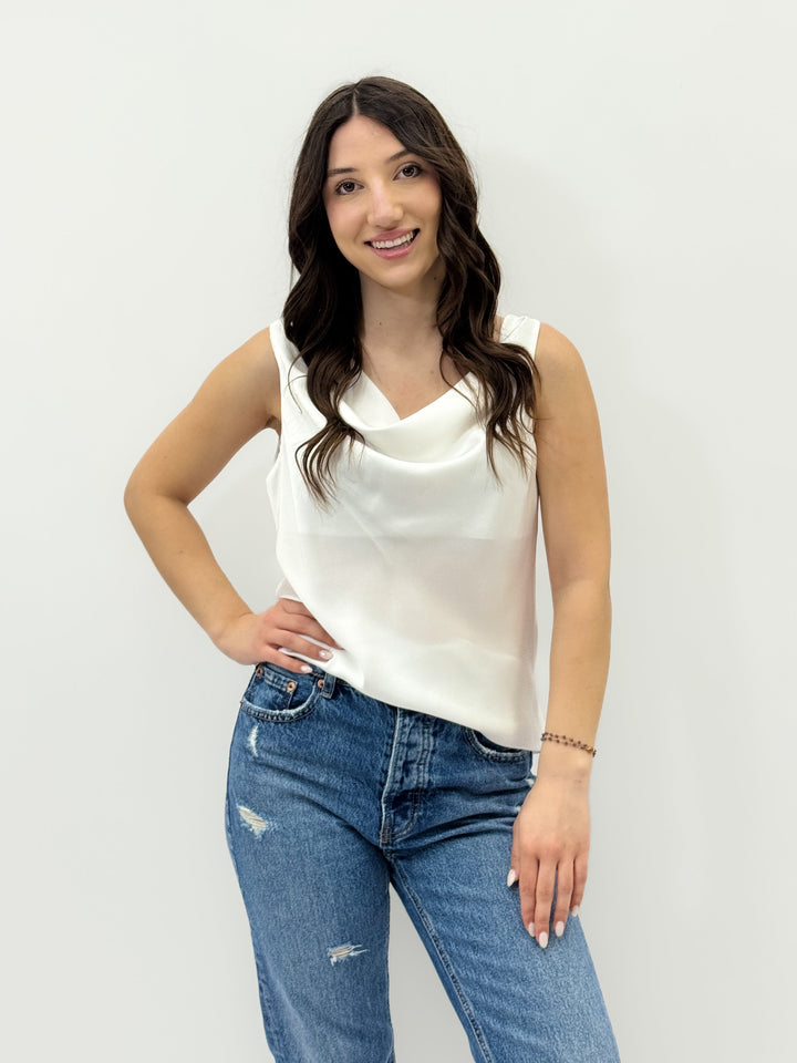 Orla™  |  Top Satin Draped Neckline