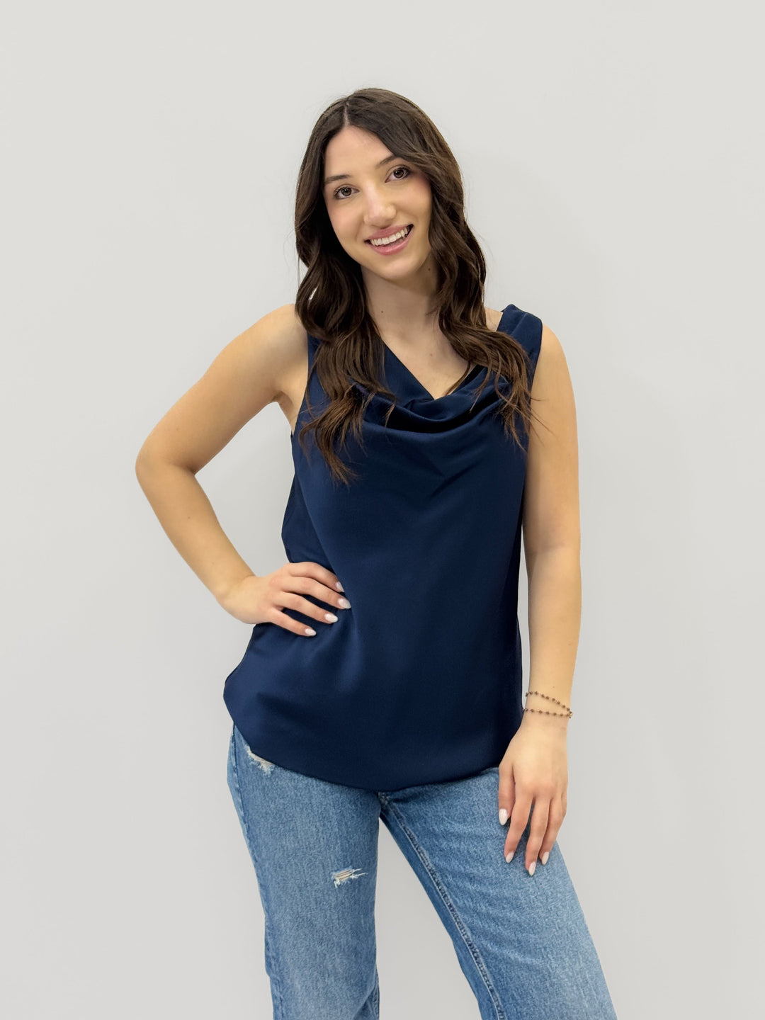 Quinn™  |  Top soft luxurious fabrics Draped Neckline