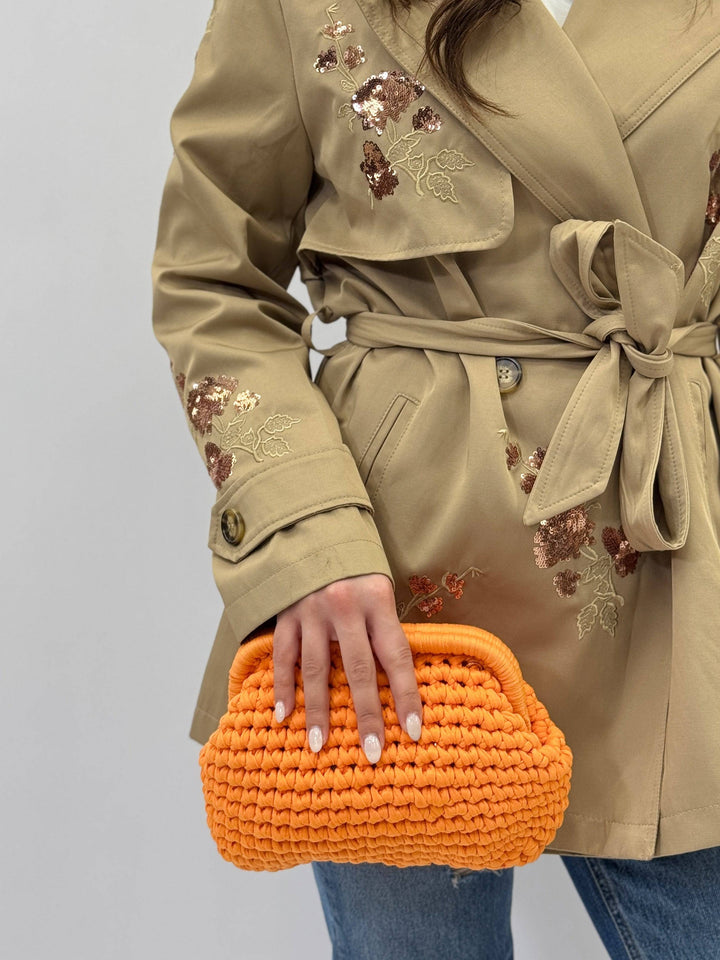 Fleur™ crochet bag by Emma & Rose Cape Town, artisan handmade borse with intricate crochet design and natural fiber texture.