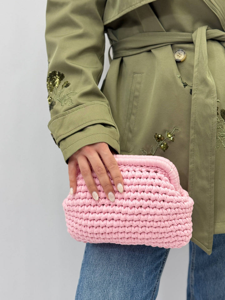 Emma & Rose Cape Town Fleur™ crochet bag with artisan craftsmanship, featuring intricate design and natural fiber texture.