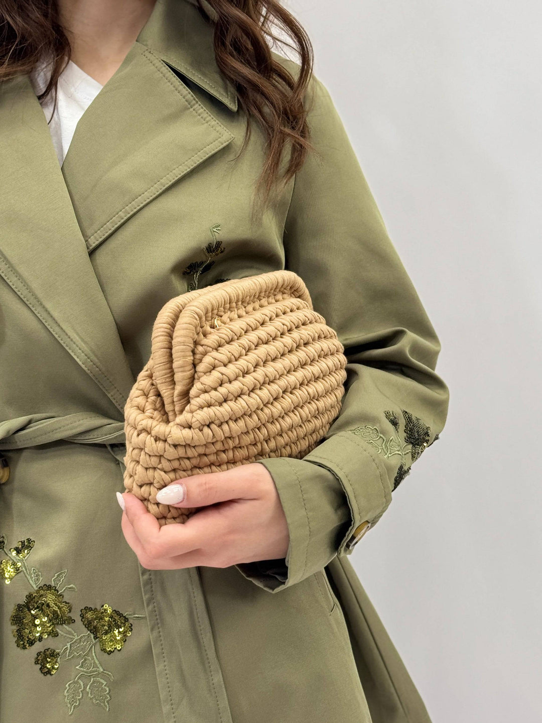 Fleur™ crochet bag by Emma & Rose Cape Town, artisan Italian borse with intricate crochet design and natural fiber texture.