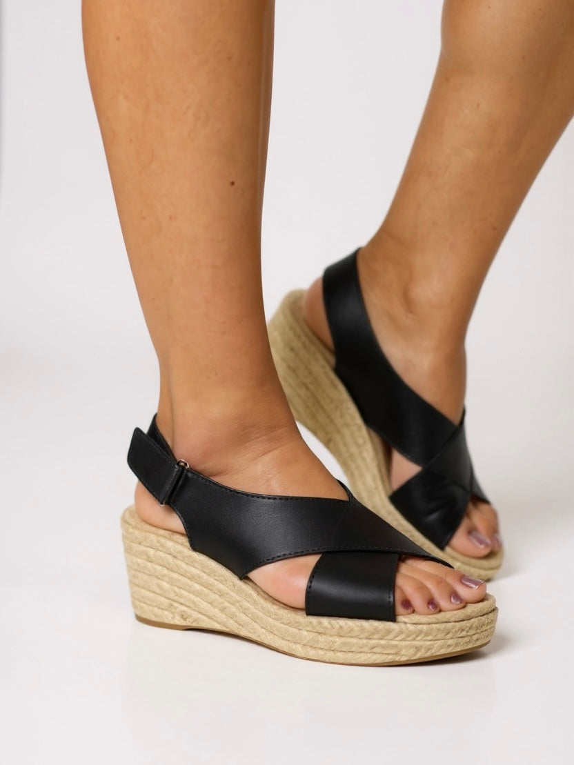 Genoveva | Women's Wedge Espadrilles with Crossed Straps
