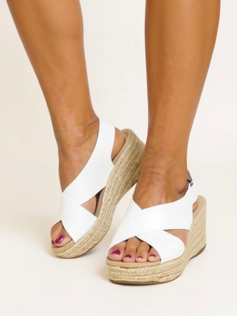 Genoveva | Women's Wedge Espadrilles with Crossed Straps