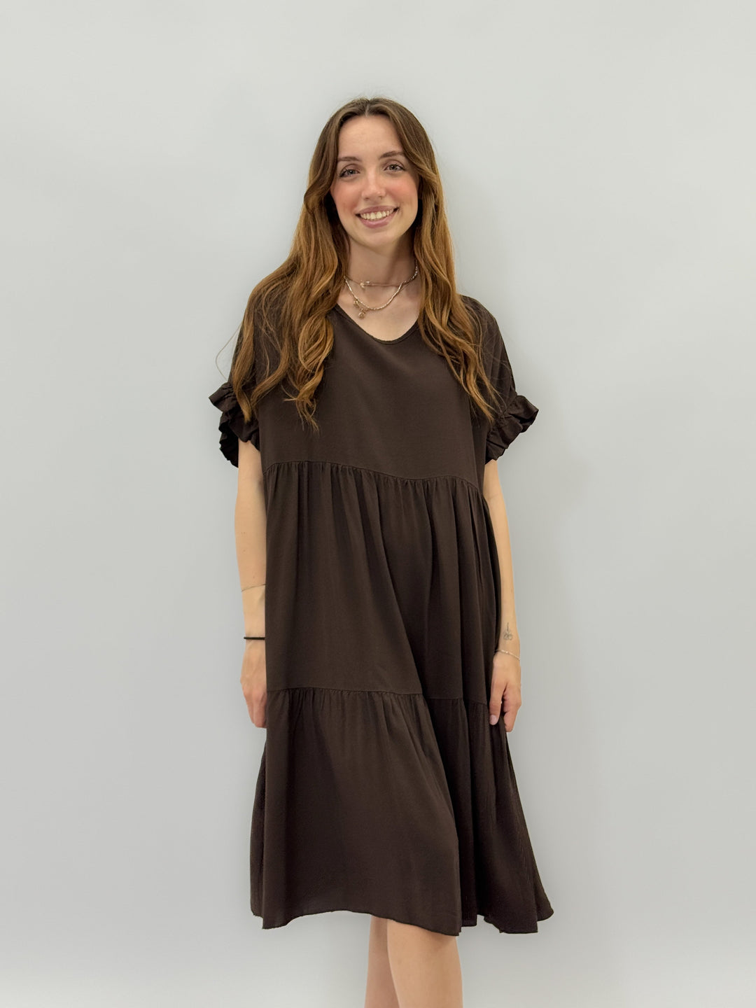 Yvette™  |  Flared Dress Ruffled Sleeves
