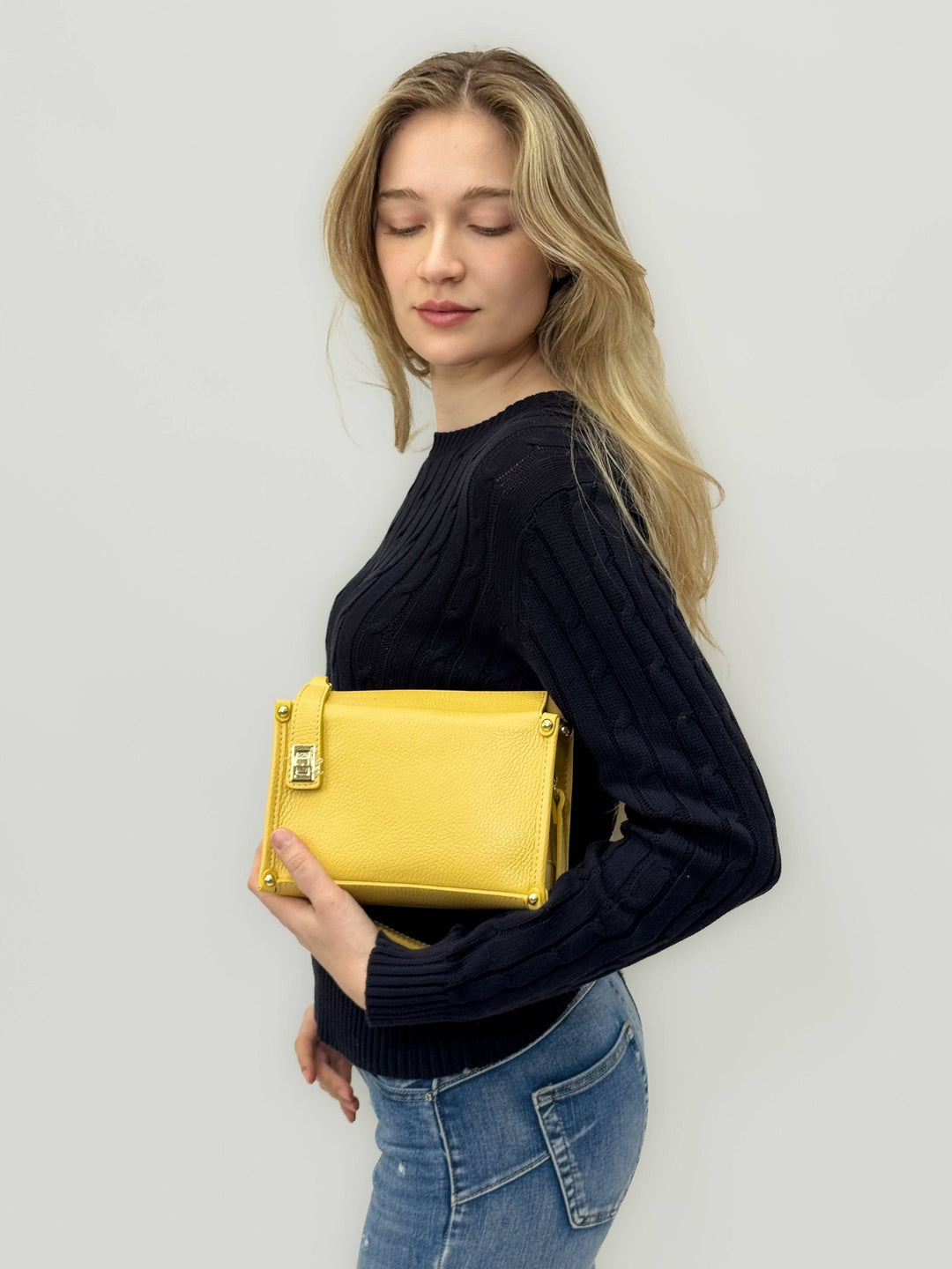 Genuine Italy Elena bag by Emma & Rose Cape Town, stylish brown leather borse with top handle and minimalist design.