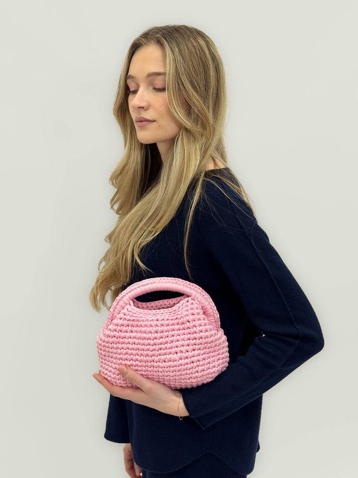 Emma & Rose Cape Town Ingrid™ crochet bag with artisan design, showcasing intricate woven details and hand-crafted style.