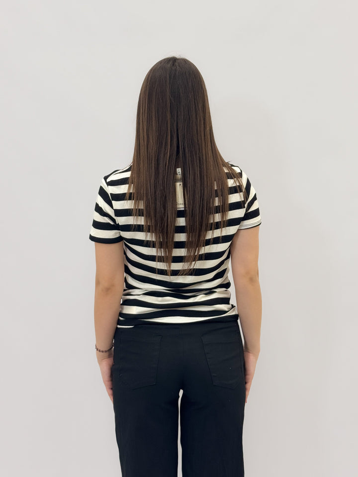 Dominique™  |  Striped T-shirt Lurex Details