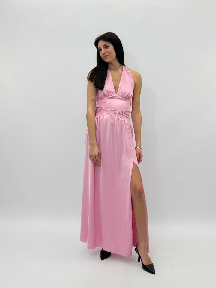 Michelle™ flowing dress by Emma & Rose Cape Town, lightweight abiti with elegant drape and soft fabric, shown on a hanger.