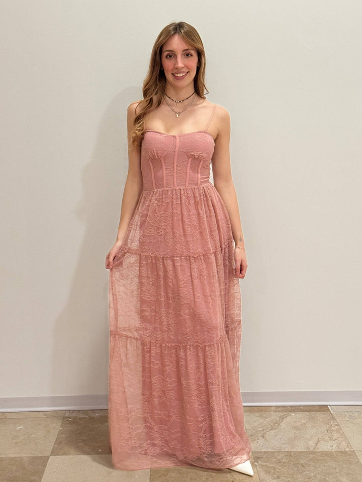 Tamsin™ Emma & Rose Cape Town long soft luxurious fabric dress bustier, elegant and stylish abiti with a fitted silhouette.