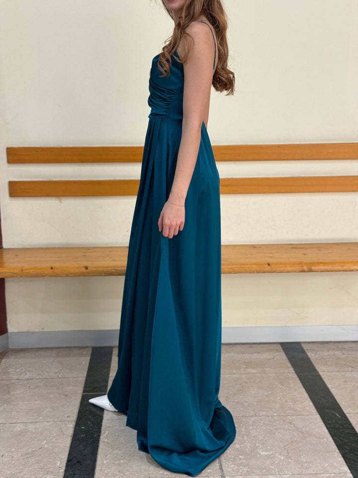 Elegant long Lize™ dress by Emma & Rose Cape Town featuring a stylish neckline, flowing fabric, and sophisticated design.
