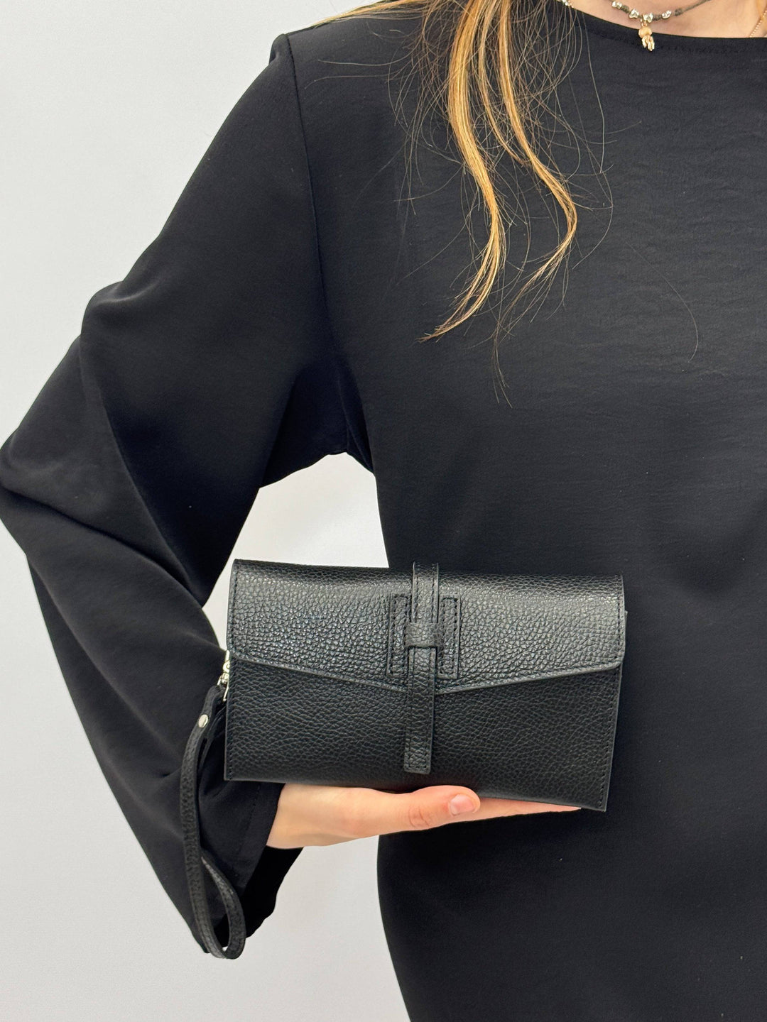Emma & Rose Cape Town Yael leather clutch bag strap with adjustable design and premium leather finish.